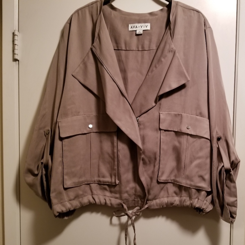 NEW Ava & Viv Coat w Draw String Detail